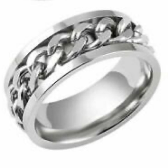 LAST 1!💕HOST PICK💕 STAINLESS STEEL CHAIN RING 12 - Picture 3 of 3